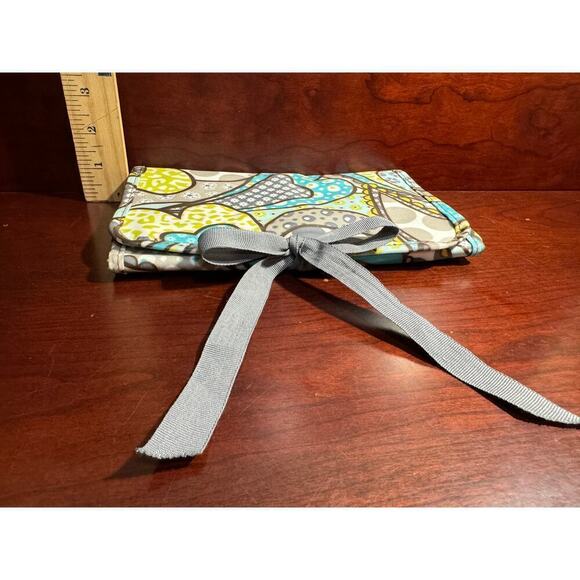 Thirty-One Fold and Go Organizer Tri Fold Note Pad Heart Pattern Tie Closure - Picture 6 of 6